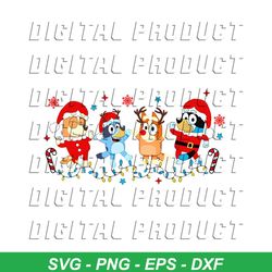 Dancing Bluey Christmas Family PNG Sublimation Digital