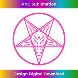 Pink Satanic Pentagram Goat Head Devil Satan 666 Baphomet - Luxe Sublimation PNG Download - Ideal for Imaginative Endeavors