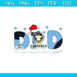 Bluey Dad Christmas With Santa Hat SVG Digital Cricut File
