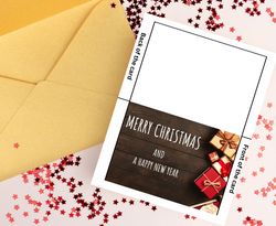 Digital Christmas card Instant Download  Christmas foldable 7 * 5 Inches Card for greetings your friends, family