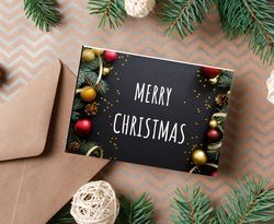 Christmas card printable download PDF file for Christmas greetings to your family members and friends with this card