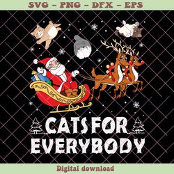 Cats For Everybody Santa With Reindeer Cat SVG Cricut Files