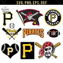 Pittsburgh Pirates SVG, Baseball, Football, Sports SVG, Rugby SVG, Clipart, Compatible with Cricut and Cutting Machine