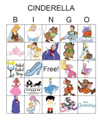 Cinderella Bingo Game,Bingo Cards Printable,Bingo Party Game,50 unique bingo cards,digital download Pdf