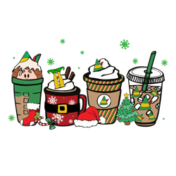 Elf Christmas Coffee Png, Coffee Png, Merry Xmas Png, Christmas Inspired Coffee, Christmas Latte Png Instant Download