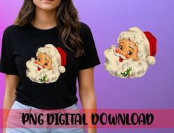 Retro Santa Christmas PNG Sublimation Design Gift, Vintage Christmas Sparkle Download