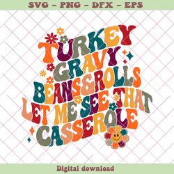 Turkey Gravy Beans and Rolls SVG Cutting Digital File