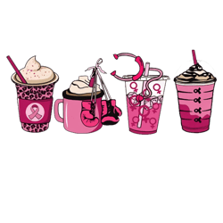 Breast Cancer Coffee Png, Breast Cancer Coffee Png, Breast Cancer Warrior Girls Png, Ribbon Pink Png Digital Download
