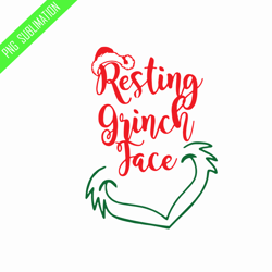 Resting grinch face christmas svg