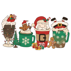 Santa Claus Christmas Coffee Png, Coffee Png, Merry Xmas Png, Christmas Coffee, Christmas Latte Png Instant Download