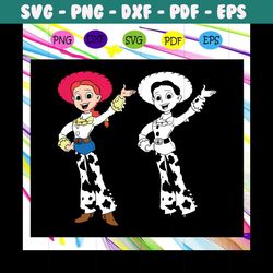 Jessie Svg, Jessie Toy Story Svg, Jessie Stencil Svg, Toy Story For Silhouette, Files For Cricut, SVG, DXF, EPS, PNG Ins