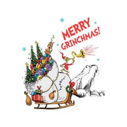 Merry Grinchmas And Max Dog PNG Sublimation File