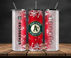 Oakland Athletics Png, Christmas Coffee MLB Tumbler Png, MLB Christmas Tumbler Png, MLB Baseball 45
