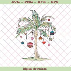 Vintage Christmas Palm Tree Holiday Vacation PNG Download