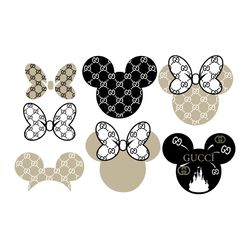 Gucci Mickey Minnie Mouse Head Bundle Svg, Brand Svg, Gucci Svg, Fashion logo Svg, Brand logo Svg, Digital download