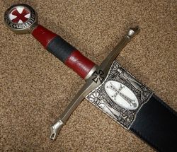 Impressive MASONIC KNIGHTS TEMPLAR Sword & Scabbard Heavy Substantial Ceremonial Regalia 43 Inches