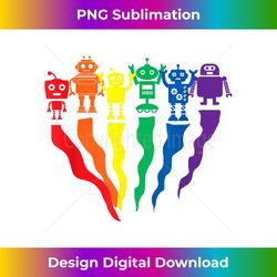 Robots in The Colors Of The Rainbow LGBT+ Pride - Contemporary PNG Sublimation Design - Pioneer New Aesthetic Frontiers
