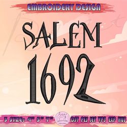 Salem 1692 Embroidery Design, Witch Embroidery, Salem  Embroidery, Halloween Embroidery, Machine Embroidery Designs