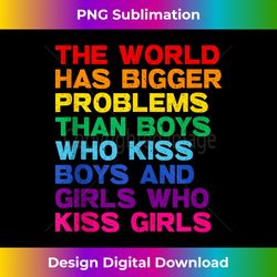 World Has Bigger Problems Boys Who Kiss Boys LGBT Pride Tank Top - Sublimation-Optimized PNG File - Challenge Creative Boundaries