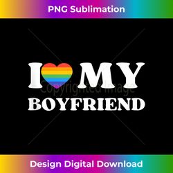 I LOVE MY BOYFRIEND RAINBOW HEART LGBT PRIDE GAY & QUEER Tank To - Innovative PNG Sublimation Design - Infuse Everyday with a Celebratory Spirit