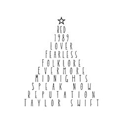 Christmas Tree Taylor Albums Swiftmas SVG Cricut Files