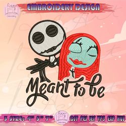 Meant To Be Embroidery Design, Jack Skellington Embroidery, Nightmare Before Christmas, Halloween Embroidery, Machine Embroidery Designs