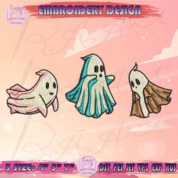Cute Ghost Embroidery Design, Spooky Vibes Embroidery, Spooky Embroidery, Halloween Embroidery, Machine Embroidery Designs