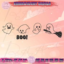 Ghost Boo Embroidery Design, Cute Ghost Embroidery, Stay Spooky Embroidery, Halloween Embroidery, Machine Embroidery Designs