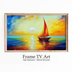 Abstract Samsung Frame TV Art, Art For Frame Tv, Summer Abstract Oil Painting, Digital Download-1.jpg