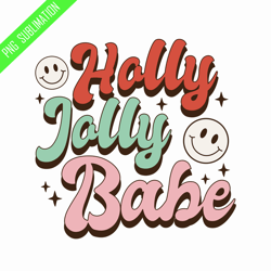 Holly jolly babe retro christmas png