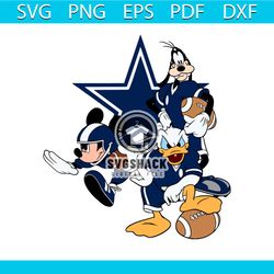 Vintage Mickey Donald Duck And Goofy Dallas Cowboys SVG