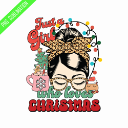 Just a girl retro christmas png