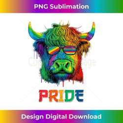 LGBT Lesbian Gay Pride Scottish Highland Cow - Deluxe PNG Sublimation Download - Chic, Bold, and Uncompromising