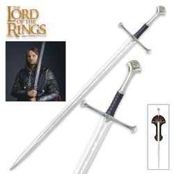 Handmade Stainless Steel Anduril Sword Of Strider With Scabbard Ancient Greek Sword, Medieval King Sword, Christmas Gift
