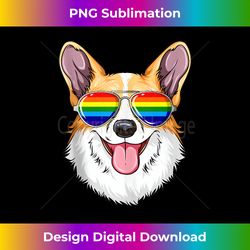 Corgi Gay Pride Flag LGBT Rainbow Sunglasses Corgi Tank To - Timeless PNG Sublimation Download - Challenge Creative Boundaries