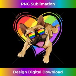 French Bulldog Rainbow Heart Gay Pride LGBT Tshirt Gifts - Deluxe PNG Sublimation Download - Elevate Your Style with Intricate Details