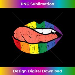Sexy Rainbow Lips Tongue Lick Mouth Gay Pride Flag LGBT Gift Tank To - Luxe Sublimation PNG Download - Reimagine Your Sublimation Pieces
