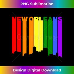 New Orleans Louisiana LGBTQ Gay Pride Rainbow Skyline - Eco-Friendly Sublimation PNG Download - Striking & Memorable Impressions