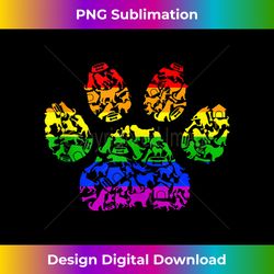 LGBT Gay Pride Rainbow Flag Gift for Mom & Dad - Dog Paw Tank To - Futuristic PNG Sublimation File - Chic, Bold, and Uncompromising