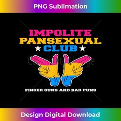 Pansexual Club Finger Guns Bad Pun LGBTQ Funny LGBT Gift - Eco-Friendly Sublimation PNG Download - Spark Your Artistic Genius
