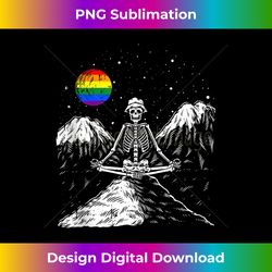 Skeleton Yoga Gay Pride LGBT-Q Funny Skeleton Meditator Tank Top - Deluxe PNG Sublimation Download - Crafted for Sublimation Excellence