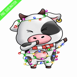 Christmas cow retro christmas png