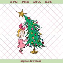 Cute Cindy Lou Who Christmas Tree SVG Digital File