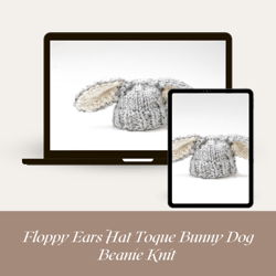 floppy ears hat toque bunny dog beanie knit