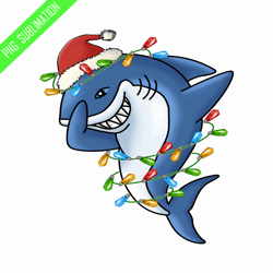 Christmas shark retro christmas png