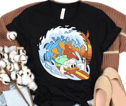 Disney Mickey and Friends Donald Duck Surfing TShirt, Cute Donald Duck Shirt, Magic Kingdom Shirt, WDW Disneyland Family