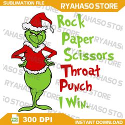 Rock Paper Scissors Throat Punch I Will PNG,Merry Christmas png, Christmas vibes png, Xmas Vibes,Instant Download