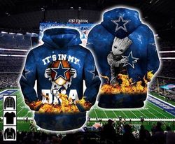 Dallas Cowboys Its My Dna Groot Pullover And Zippered Hoodies  3d Hoodie Hoodie For Men For Women Best Trending Gift Per