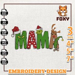 Christmas Mama Embroidery Machine Design, Retro Chrismas Mama Embroidery Design, Instant Download