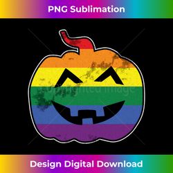Gay Pumpkin Lazy Halloween Costume LGBT-Q Pride Rainbow Flag Long Sl - Sublimation-Optimized PNG File - Enhance Your Art with a Dash of Spice
